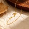 Wind Stainless Steel Side Wearing Bow Necklace Female, Elegant Design Sense Female Collarbone Chain Nc-2440