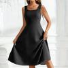 Women's Square Neckline Sleeveless A-line Dress