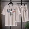 Summer 2025 new men's suit, street fashion, men's basketball T-shirt, outdoor sports suit, Los Angeles letter-printed men's shor