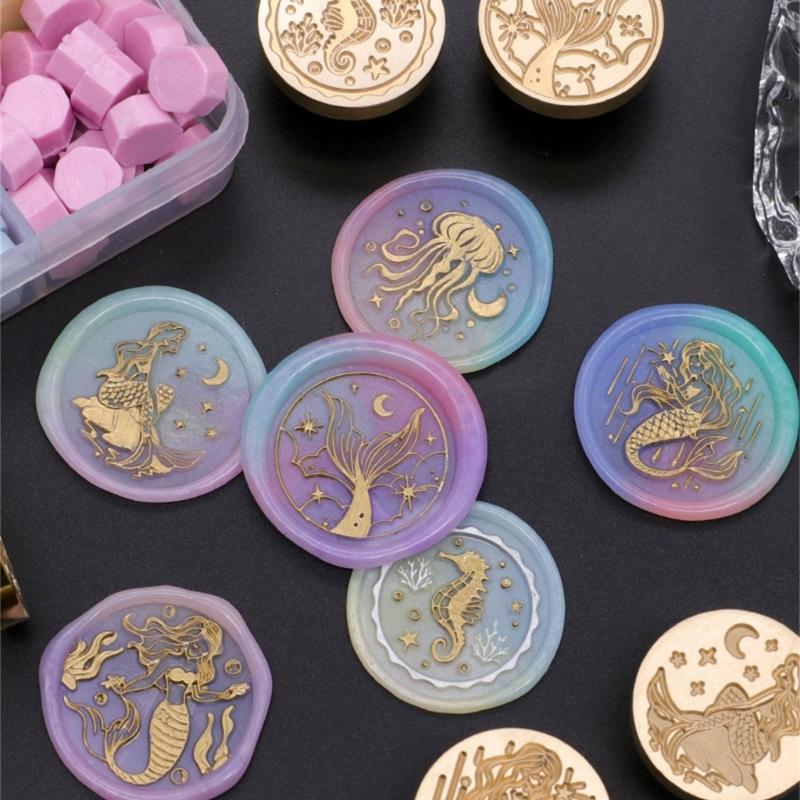 Meerestier Wachssiegelkopf, Ozean-Serie Wachssiegelstempelkopf Ersatz für Einladungen Briefumschlag