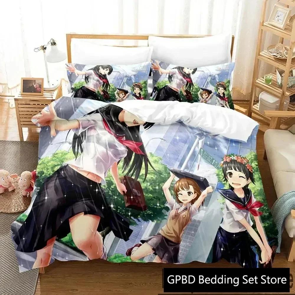 3D Misaka Mikoto A Certain Magical Index Railgun Beding Set Bedrom Soft Modern Bedspreads Comefortable Soft durable Quality Duvet Cover Pilowcase