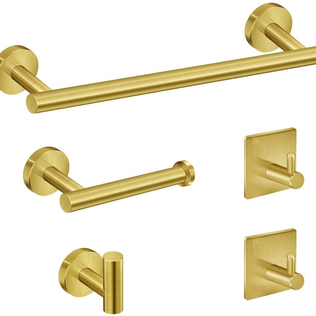 10Pcs Stainless Steel Bathroom Hardware Set Wall Mounted Towel Rail Bar Rack Bathroom Accessories