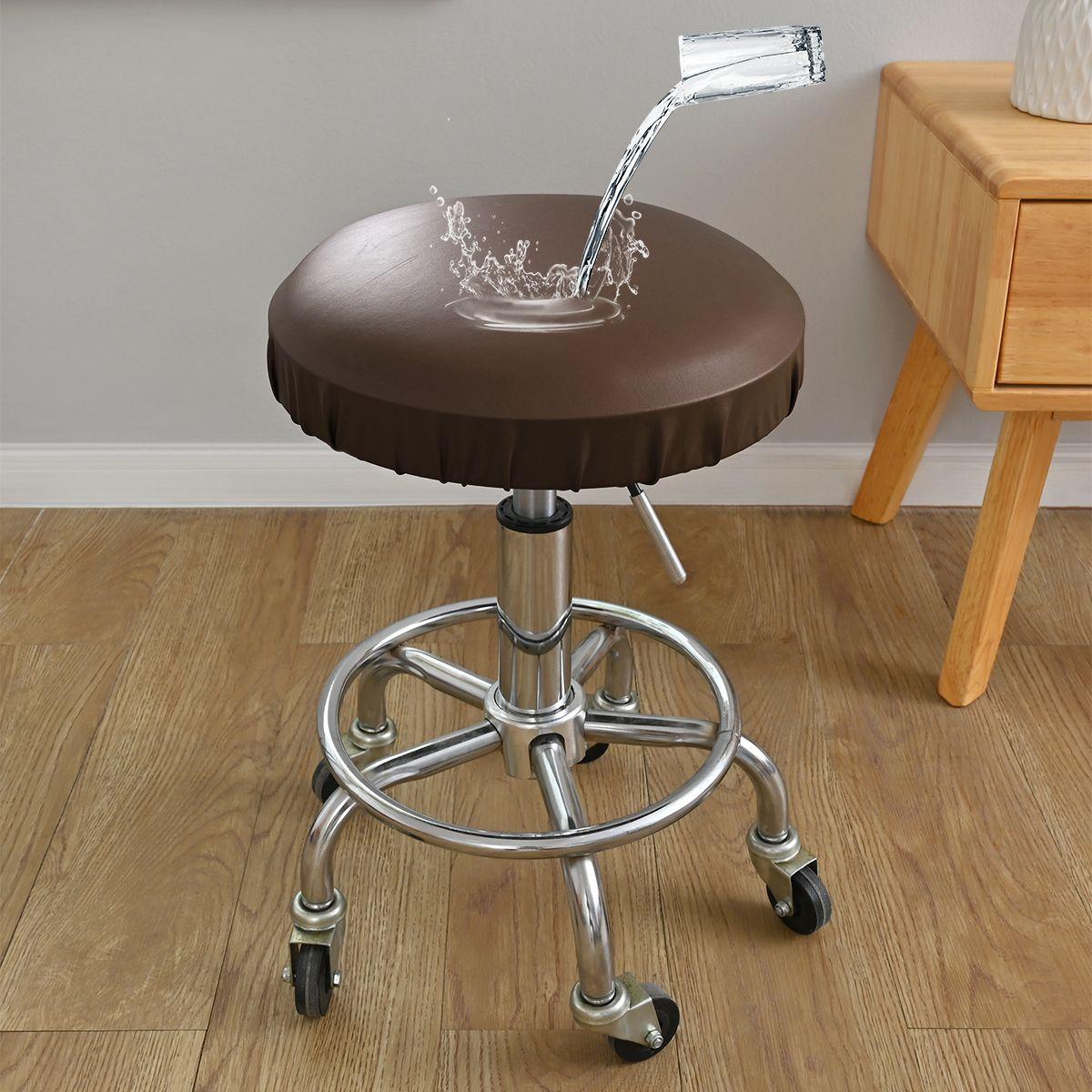 

Leather Pu Waterproof Round Stool Cover Bar Beauty Barber Shop Lift Chair Cover S size - (suitable for diameter 35-45cm)