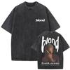 Washed Rapper Frank Vintage Oversized T Shirts Men Ocean Hip Hop Trend T Shirt Blond Pop Music Tshirts Male Fashion Streetwear