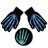 Leuchtende Skelett-Handhandschuhe für Feiern Maskenbälle Kostümhandschuhe Verkleidungszubehör für Partys