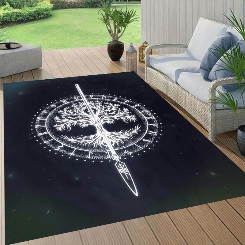 1pc The sacred tree of life Print, Design Indoor Area Rug - Soft, Anti-Slip, and Durable Gaming Room Decor for Bedroom, Living Room