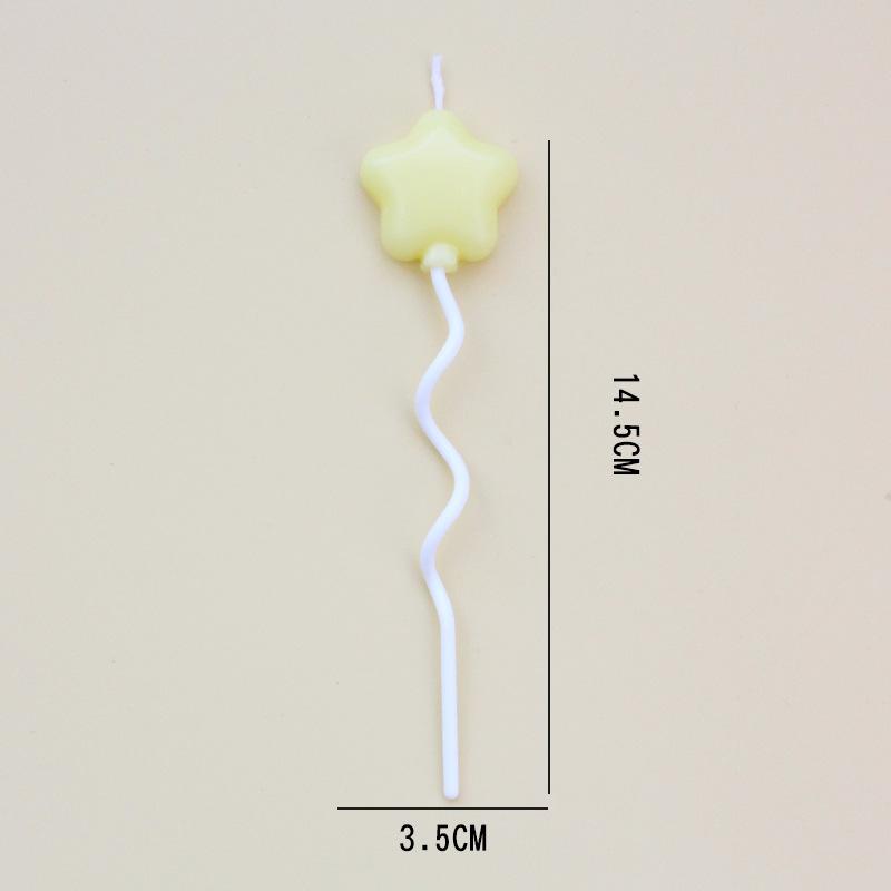Single Candle Children's Cute Birthday Party Colorful Cartoon Balloon Five-pointed Star Love Cake Candle