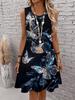 Women'S Plus Size Sleeveless A-Line Dress with Vibrant Butterfly Print Dresses Casual Outdoor Outings Y2k Ladies Clothes Tops