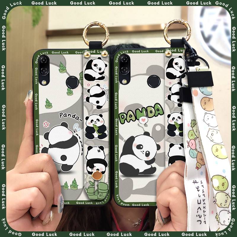 Protective Cute Phone Case For ASUS ZenFone 5 ZE620KL/ZS620KL Wristband Cartoon Panda Wrist Strap Lanyard Shockproof
