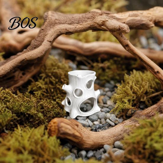 Aquarium Hideout for Small Fish 3D Printed Ornament, Tree Stump Tank Decoration Grass Tanks And Aquariums, Porous Hiding Place Shrimp, Snails