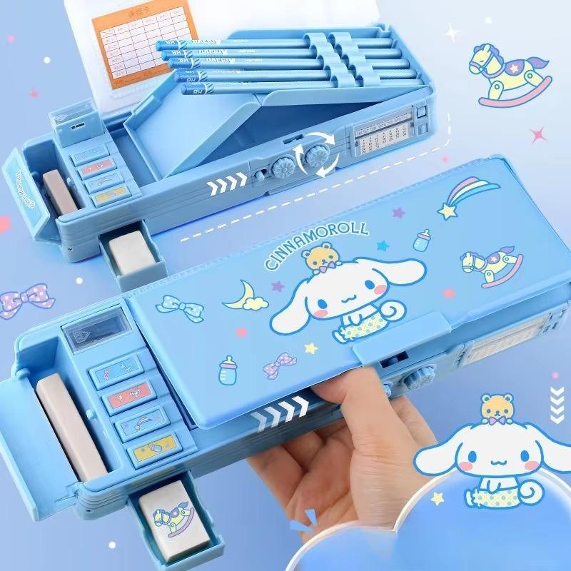Kuromi My Melody Cinnamoroll Caja de Papelería Periférica de Anime Para Niñas Caja de Lápices Multifuncional con Candado de Contraseña Regalo para Estudiantes