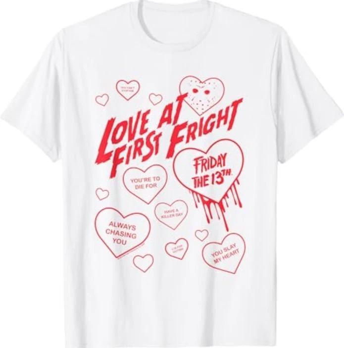 Friday The 13th Love at First Fright Valentine s Day Hearts T-Shirt 3XL