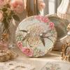 Emboss Flower Pattern Makeup Mirror Vintage Cosmetic Mirror Exquisite Pocket Mirror  Female