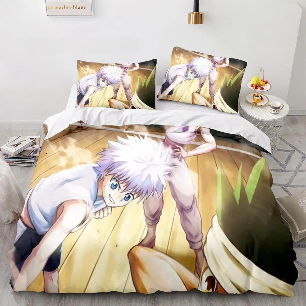 Fashion 3d Printing Anime Hunter × Hunter Bedding Set Single Twin Full Queen King Size Bed Set Adult Kid Bedroom Duvet Cover Set
