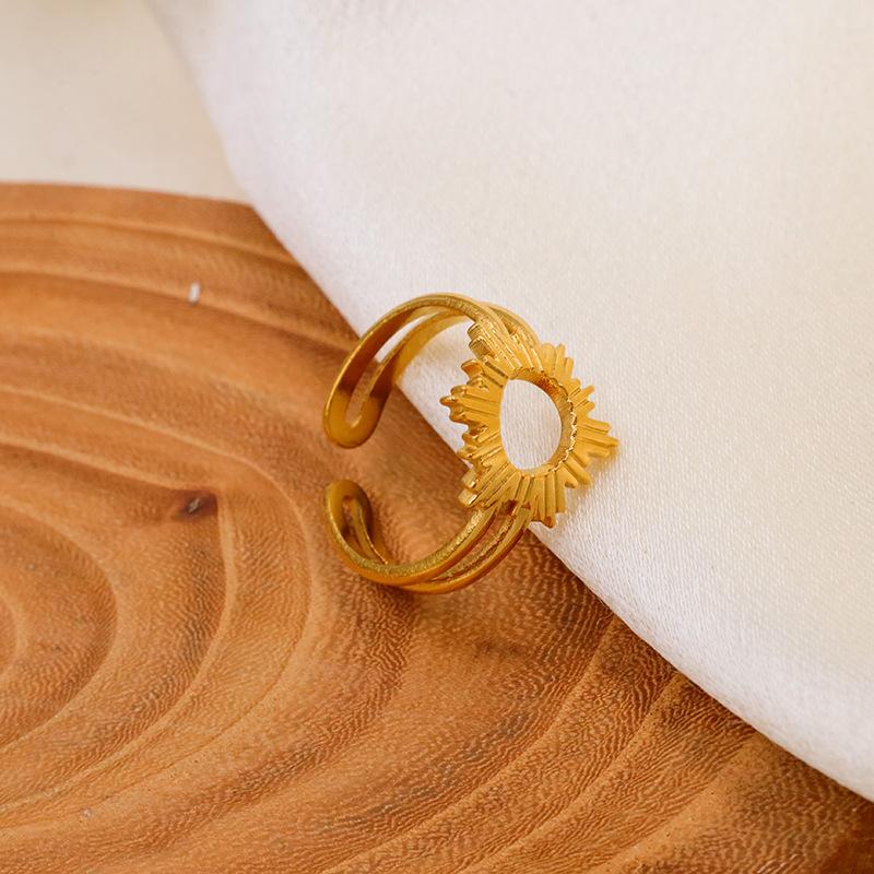 Amazon Shein Personality Sun Love Geometric Design Light Luxury Fashion Ring Ring Women'S Jewelry
