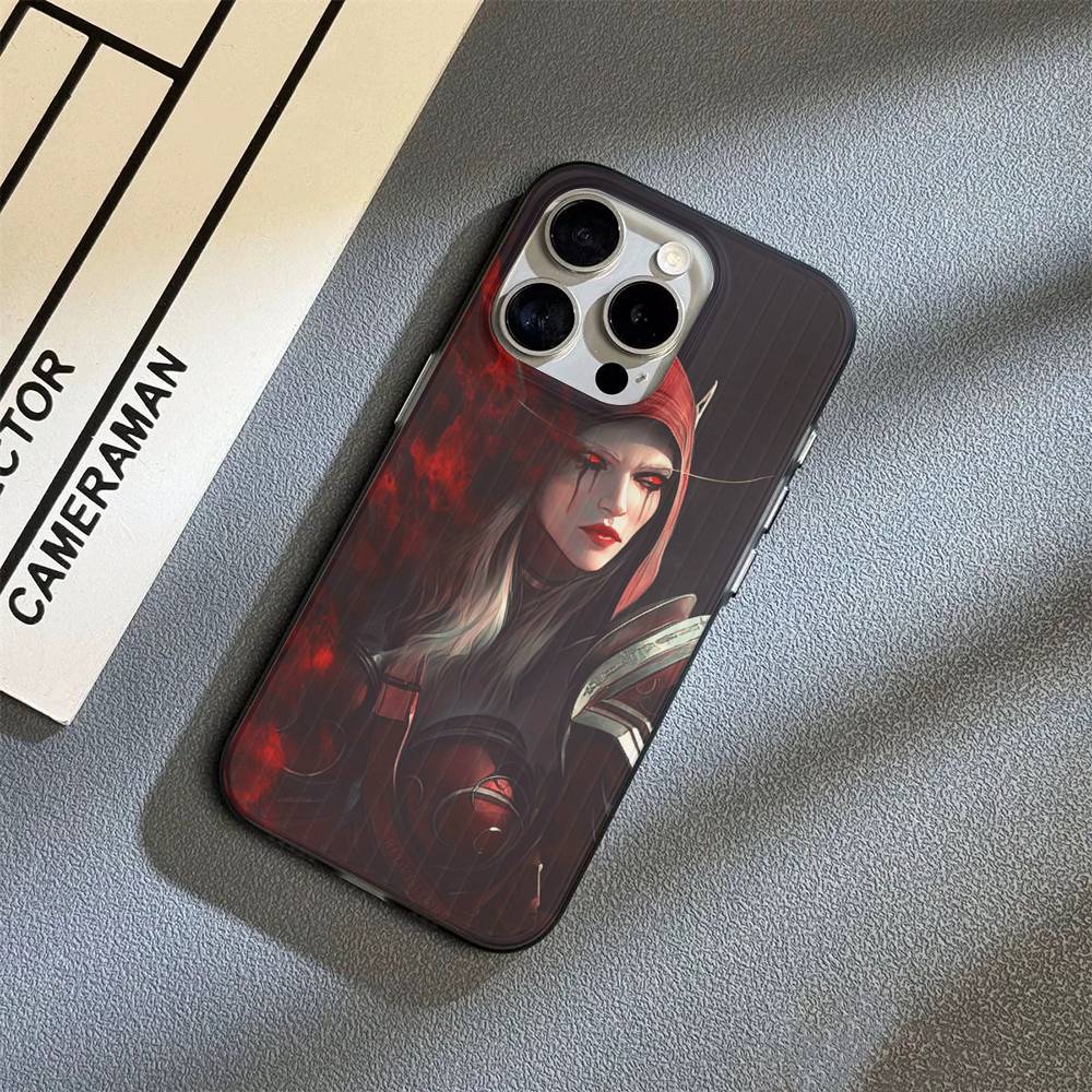 W-World Of W-Warcraft Game Retro Corrugated Pattern For IPhone 17 16 15 14 13 12 11 16 Pro Max Plus Pro Non-slip Phone Cover