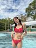 Thailand Sexy Print Bandeau Holiday Swimsuit Set for Women