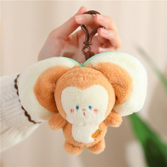 Fluffy Strawberry Bunny and Pig Plush Pendant Charm 13cm