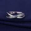 White Gold Korean Moissanite Cross Stackable Ring - 2021 Women's Hot Style