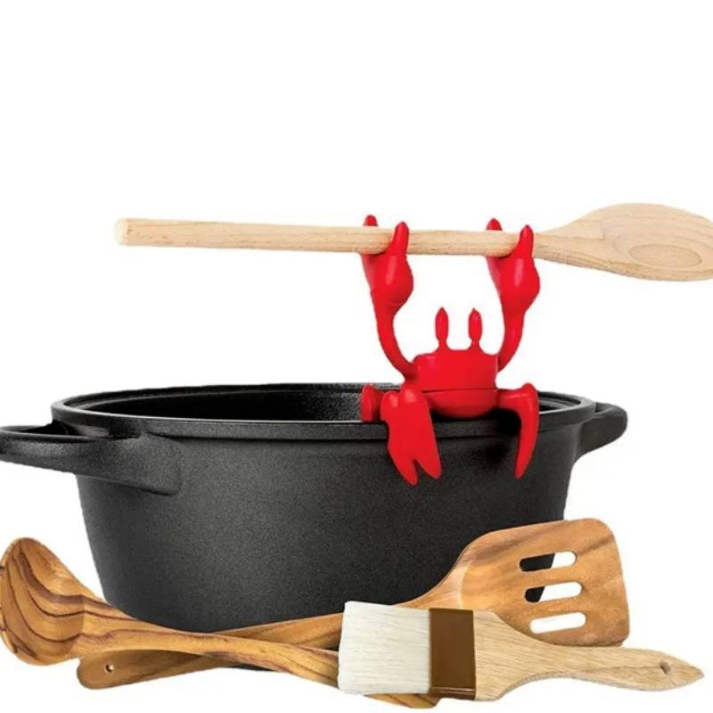 Suporte de Colher de Caranguejo de Silicone Com Resistência ao Calor Suporte Antiderrapante Para Cozinhar no Fogão