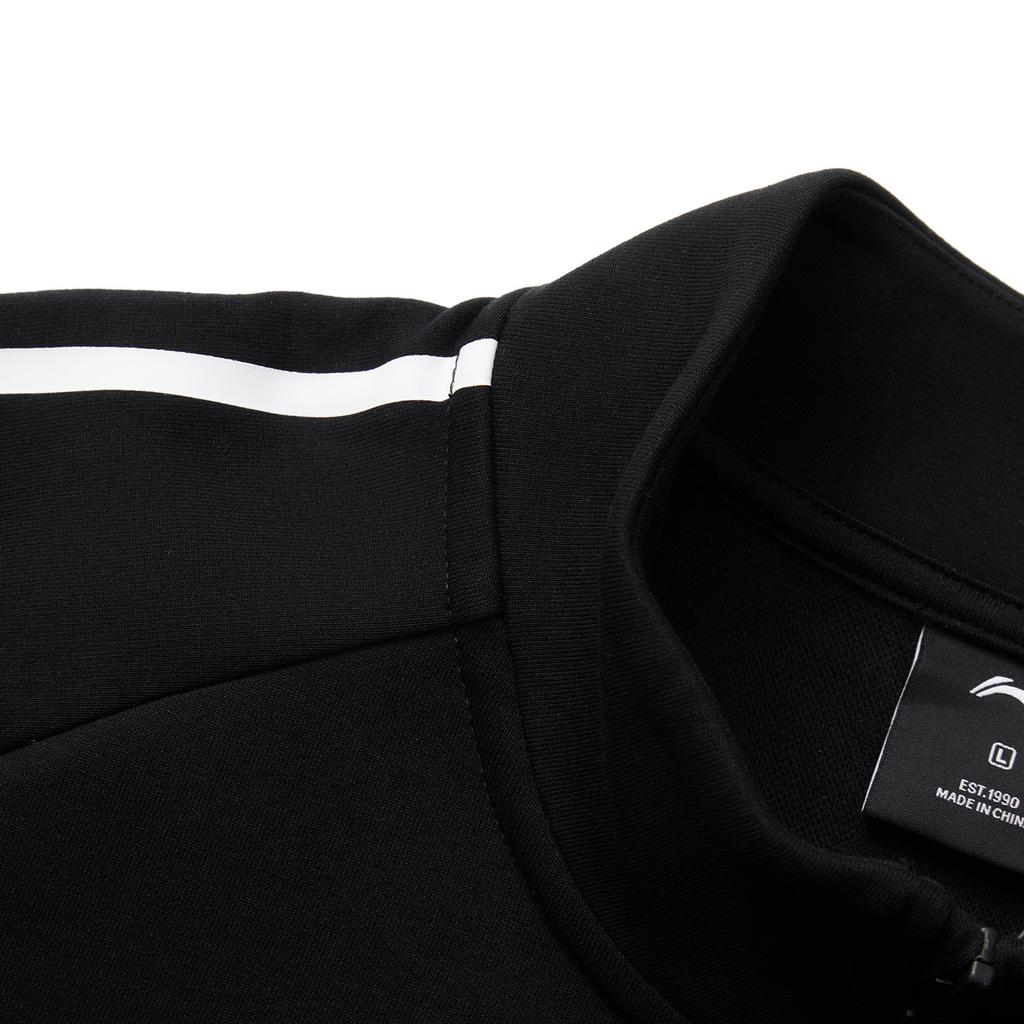Li Ning Comfortable Casual Zip-Up Stand Collar Jacket Unisex Jackets Black AWDV275-1