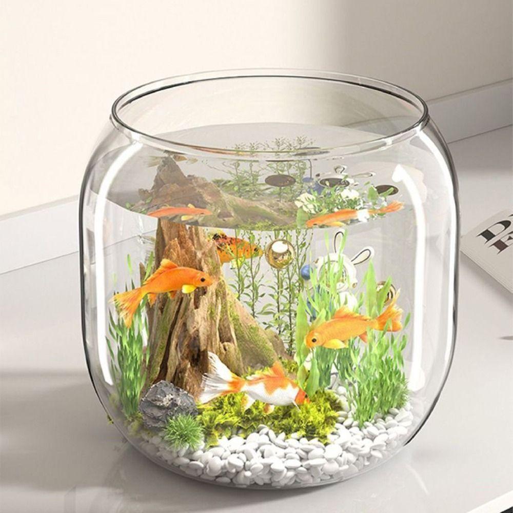 Anti-broken Fish Bowl Plastic Viewing Tank Multifunctional Desktop Small Aquarium  for Home