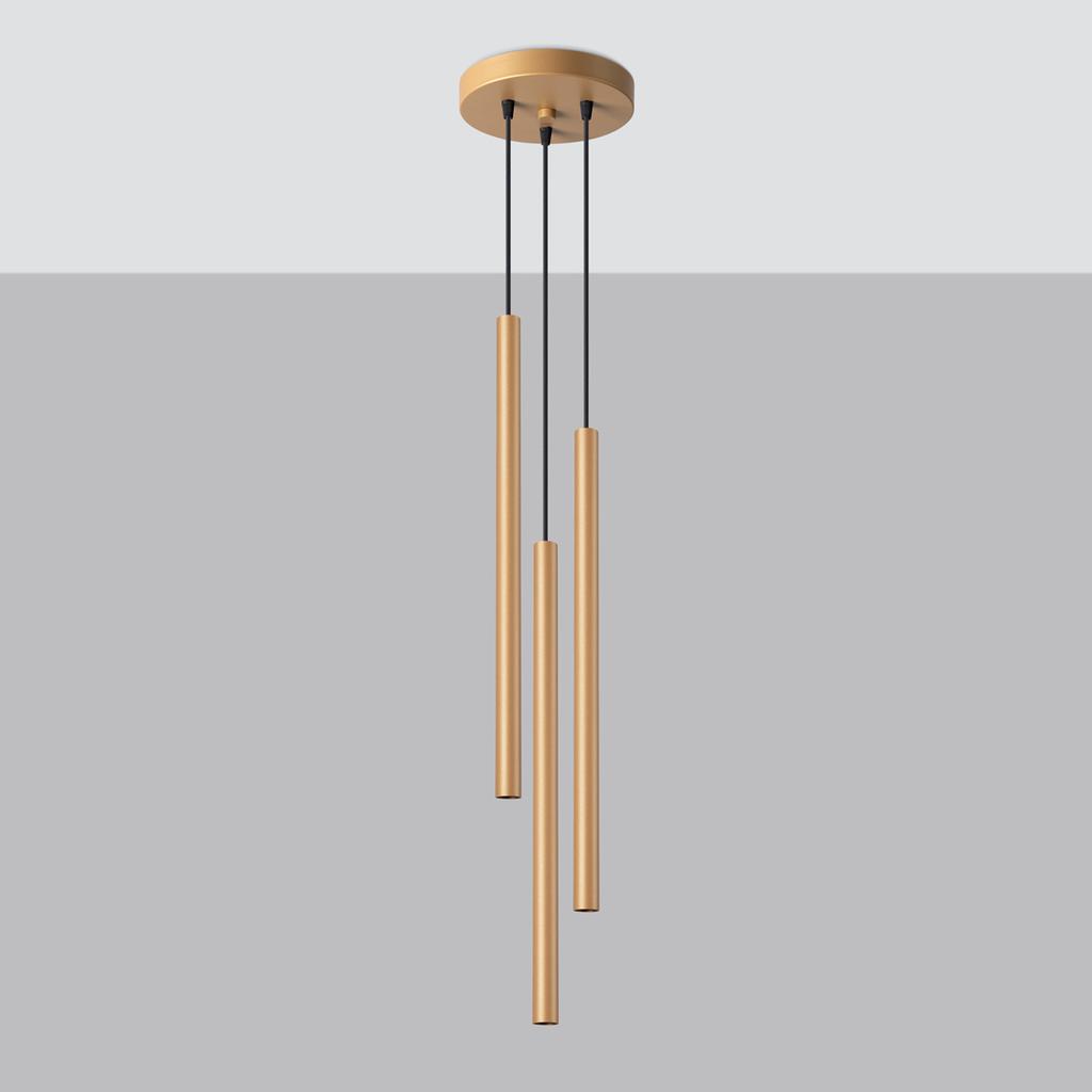 Pastel 3P gold pendant lamp