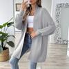Women's Solid Color Long-sleeved Sweater 2025 Autumn Winter Jacket New Simple Fashionable Loose Cardigan