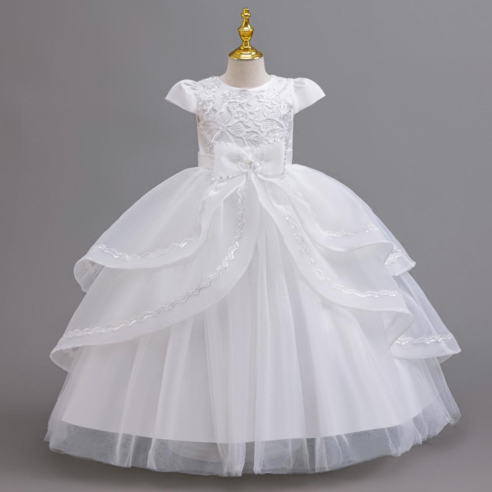 Girls Princess Dresses Irregular Long Mesh Dress Dresses Middle Large Children Piano Performance Clothes Christmas Costumes  Girl's Favourite Dress