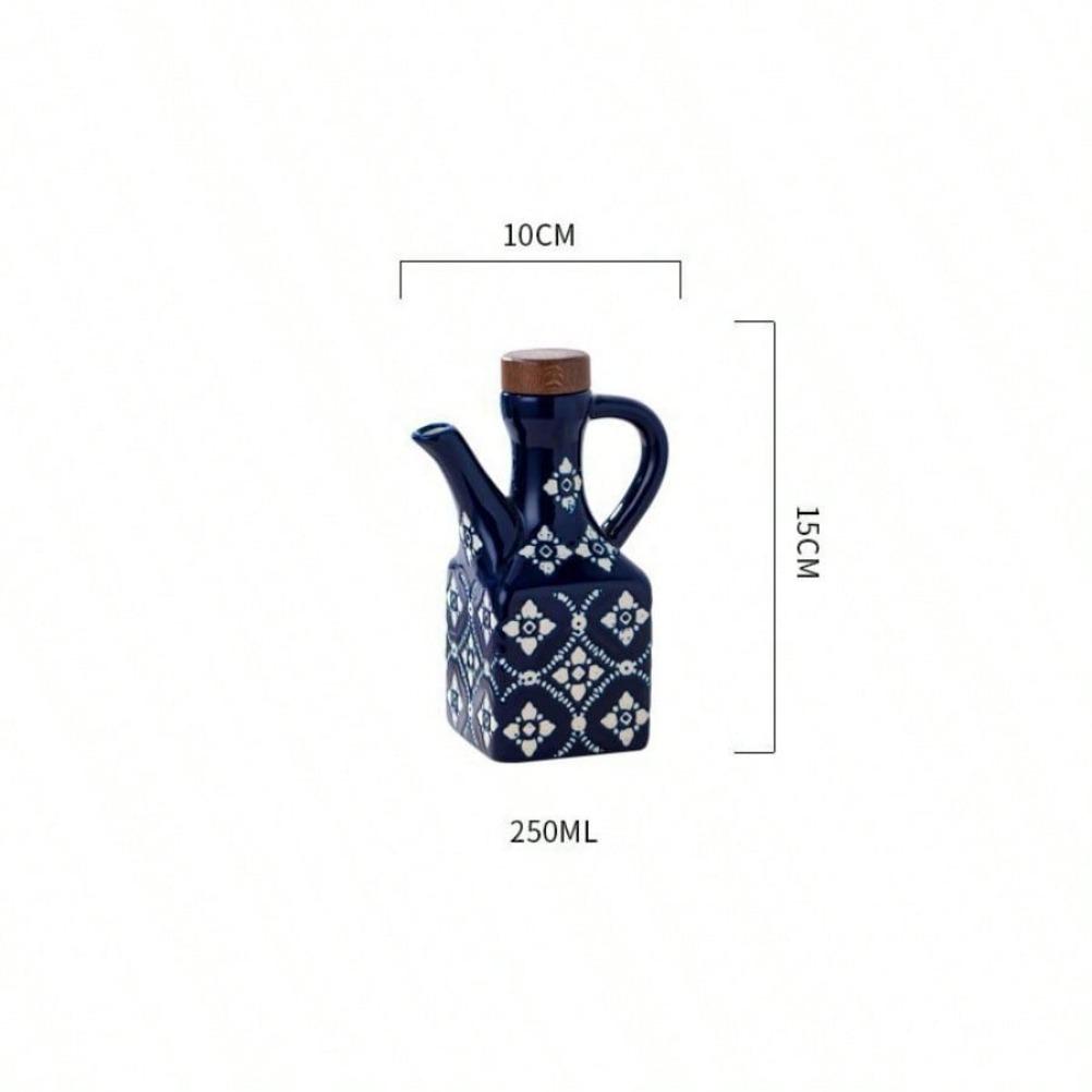 American Oil Pot Household Style Ceramic Bottle Chili Bottle Soy Sauce Vinegar Olive Oil Storage Container Kitchen Accessories