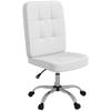 Armless Office Chair Swivel Desk Chair With Adjustable Height Synthetic Leather 45x59x90 100 Cm White