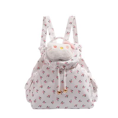 High Appearance Level Small Backpack Floral Canvas Backpack Cute Girl Backpack Commute Schoolbag Girl