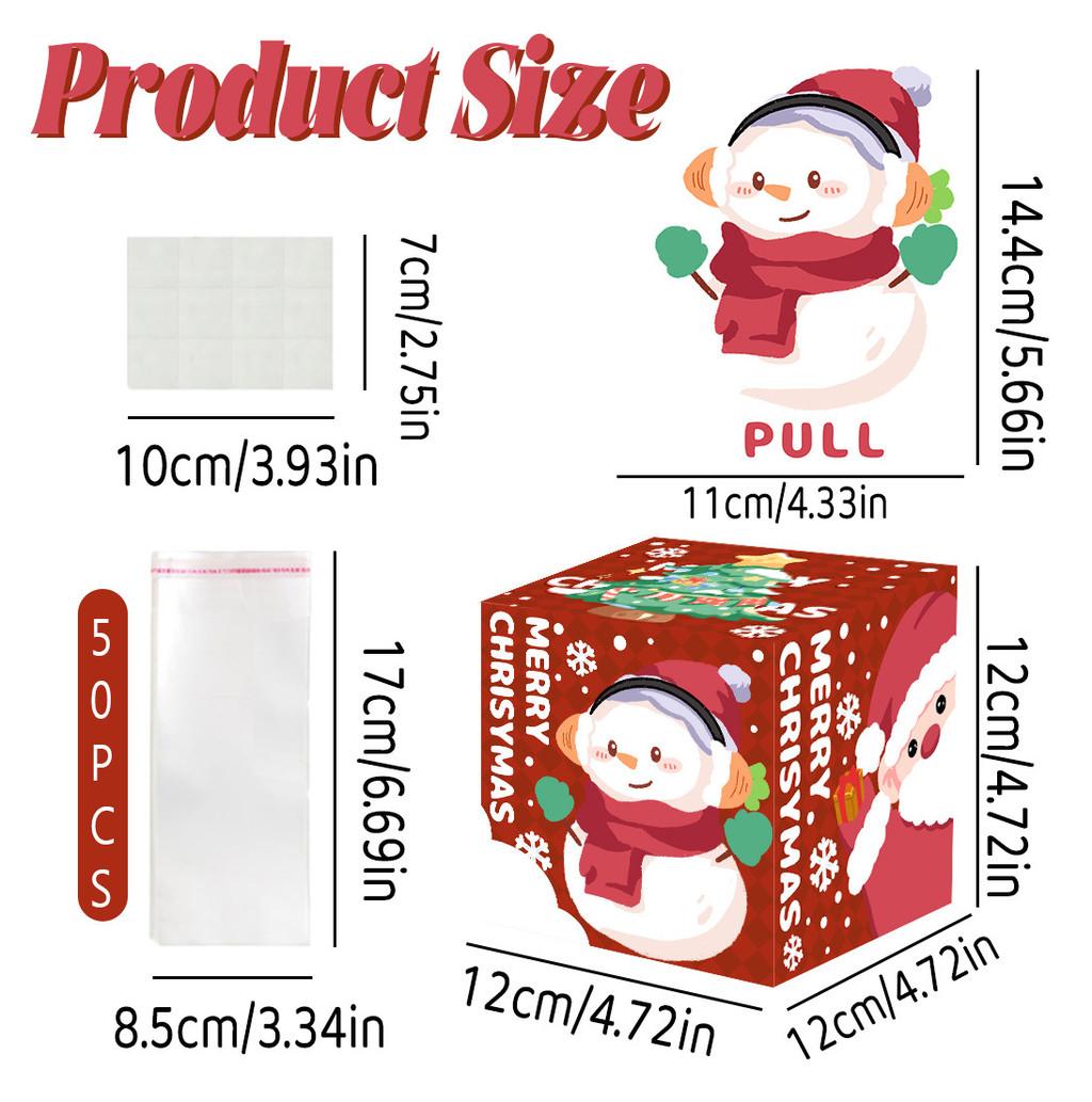 

Cartoon Snowman Pattern Red Gift Box Christmas Decoration Atmosphere Prop
