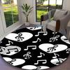 1pc Note Printed Chair Rug for Home Office Use, Living Room Kitchen Game Room Round Carpet