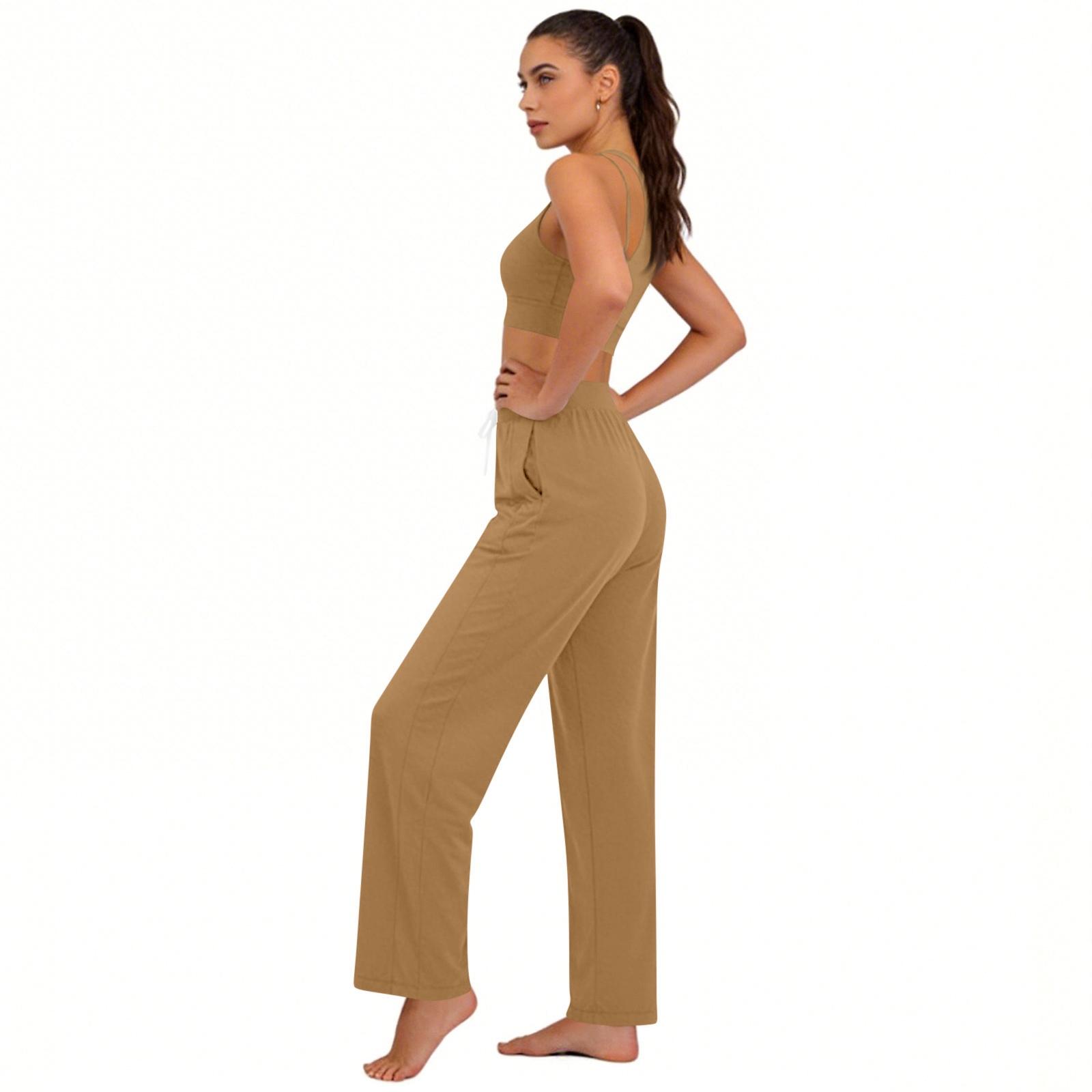 Women’s High Waist Wide Leg Lounge Pants with Drawstring Waist Relaxed Fit Stretch Fabric for Everyday Wear XXL