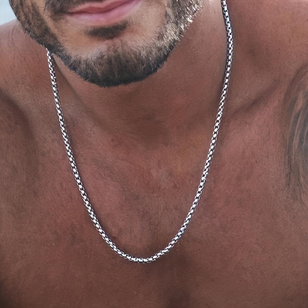 

Stainless Steel Necklace, Street Fashionable Hip Hop Jewelry Accessories for Men, Father s Day Gift 60cm