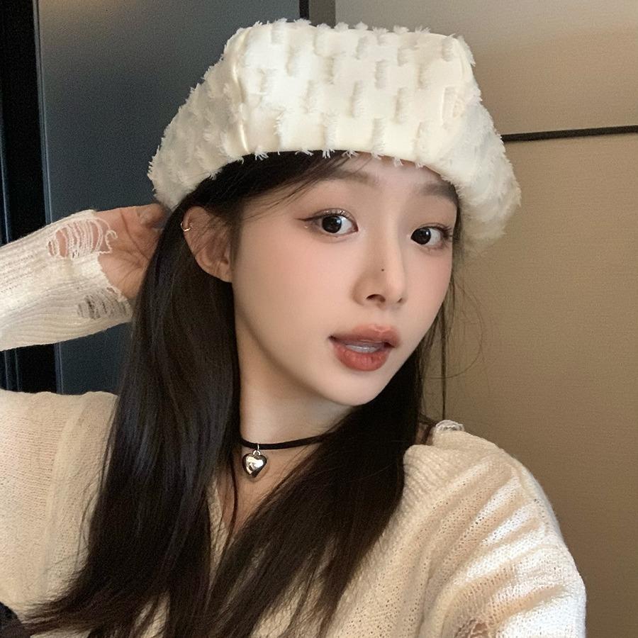 Sweet Sister Versatile Octagonal Hat Children Spring and Summer Thin Retro Rough Edge Y2k Simple Literary Beret