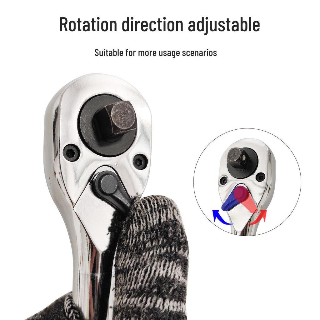 Telescopic 72-Tooth Three-in-One Quick Release Ratchet Wrench for Auto Repair