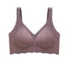 European and American large size comfortable women's underwear integrated fixed cup wide shoulder strap no steel ring large cup size bra