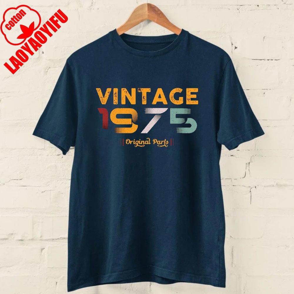 50th Birthday T Shirt 2025 1975 A Legend Was Born Retro Heavy Metal Rock Music Style Fiftieth Gifts for Him Personality Tops