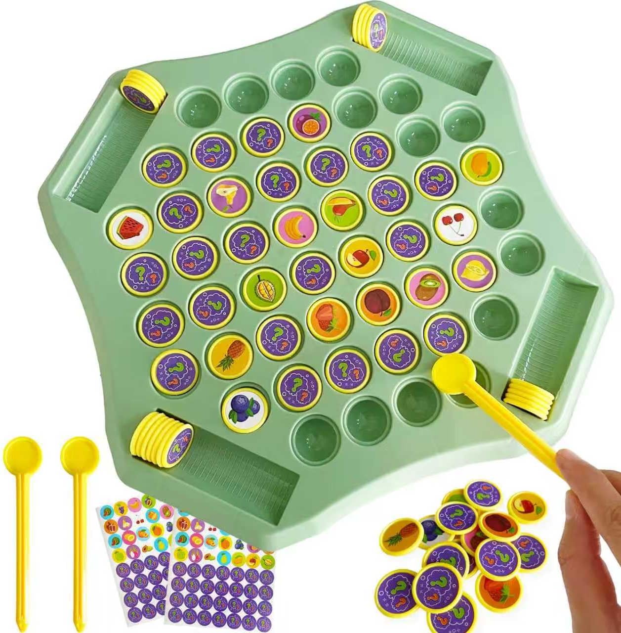 

54PCS Fruit Flip Chess Memory Chess Game, Flip Match Board Game, for Kindergarten, Family, and Party Activities United States