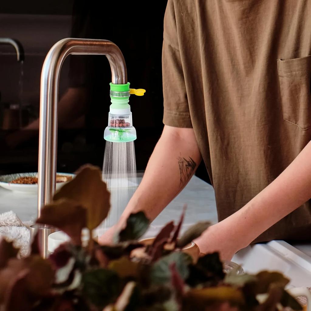 360 Degree Adjustable Kitchen Sink Faucet Extender Multi Color Tap Water Filter with Sediment Balls Bio Filter UV Sterilizer