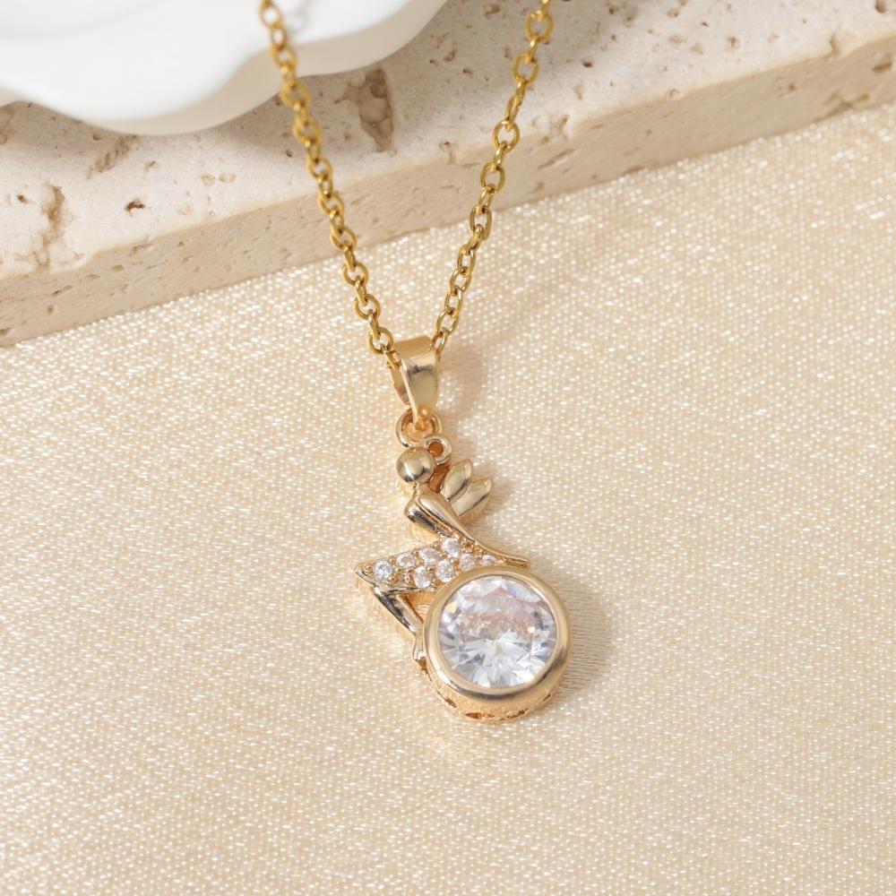 

1 Piece Trendy Star Zirconia Pendant Necklaces for Women Sparkling Golden Stainless Steel Necklace Jewelry Party Accessories