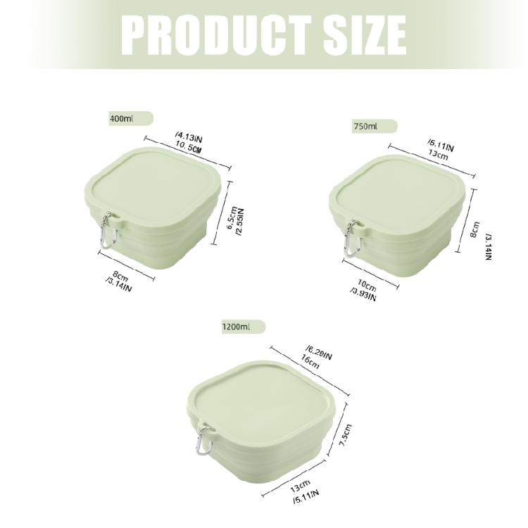 Adjustable Silicones Meal Box Foldable For Backpacks Purse Lunch Bags Freezers Safe And Nontoxic Materials