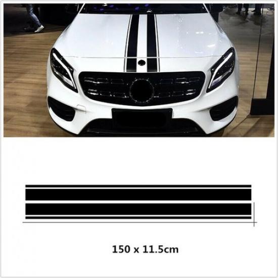 2Pcs Car Hood Stripe Decal Strip Bar Graphics Bonnet Vinyl Stickers Decoration