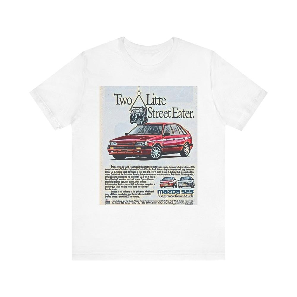 

Mazda 323 Graphic Print Retro Car Art Crewneck Tee Shirt Short Sleeve Streetwear 2XL