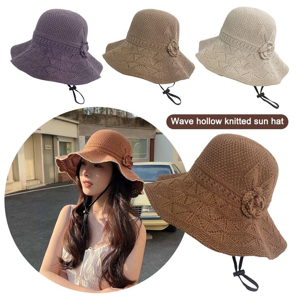UV Protection Knitting Cap Wide Brim Fishermen Cap NEW Sunshade Hat Girl