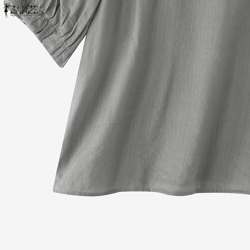 ZANZEA Women Casual V-Neck Loose Summer 3/4 Sleeve Blouse