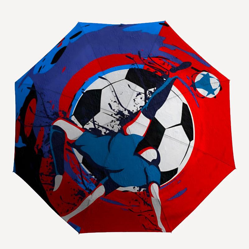 

1PC Soccer Art Automatic Folding Umbrella, Portable & Foldable Design with 8 Ribs, 04