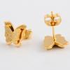 European & American Fashion Double Layer Frosted 12MM Butterfly Stainless Steel Stud Earrings
